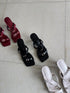 Square Open Toe Double Straps Heel